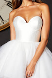 Sweetheart A Line Tulle Short White Bridal Dress