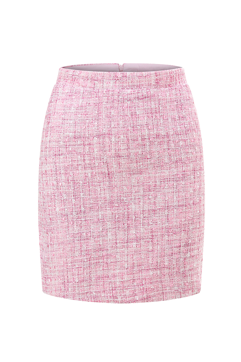 Pink Off the Shoulder 2 Piece Tweed Pencil Night Date Outfits