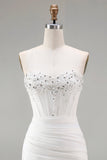 Sparkly White Tight Sweetheart Short Cocktail Dress with Beading