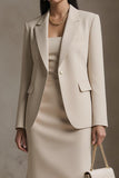 Champagne Mermaid 2 Piece Notched Lapel Midi Business Suits
