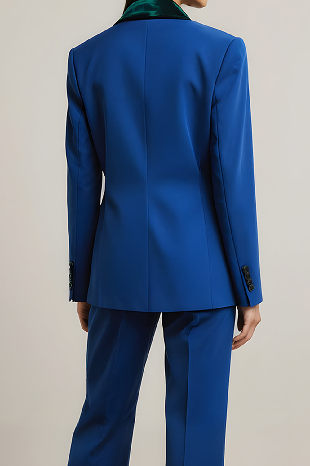 Royal Blue Peak Lapel 2 Piece Long Sleeves Business Suits