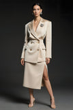Champagne 2 Piece Long Sleeves Notched Lapel Business Suits