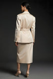Champagne 2 Piece Long Sleeves Notched Lapel Business Suits