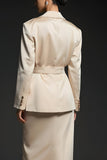 Champagne 2 Piece Long Sleeves Notched Lapel Business Suits