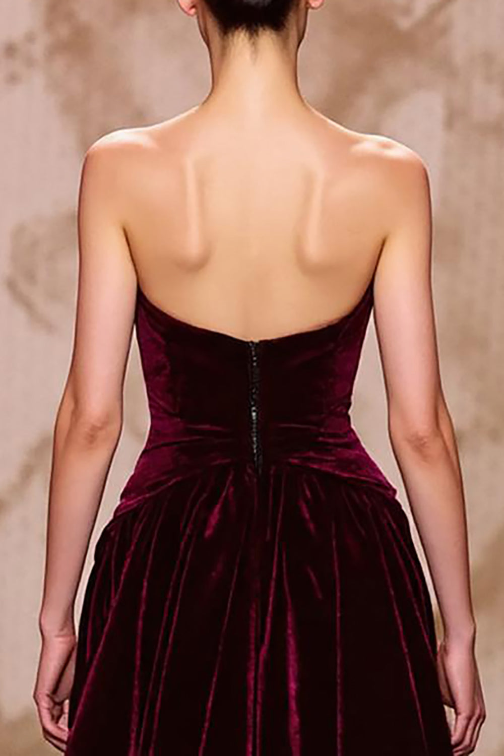 Sweetheart Dark Red Velvet Maxi Evening Dress with Slit