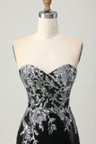 Sparkly Sweetheart Black Silver Tight Short Prom Dress with Sequins