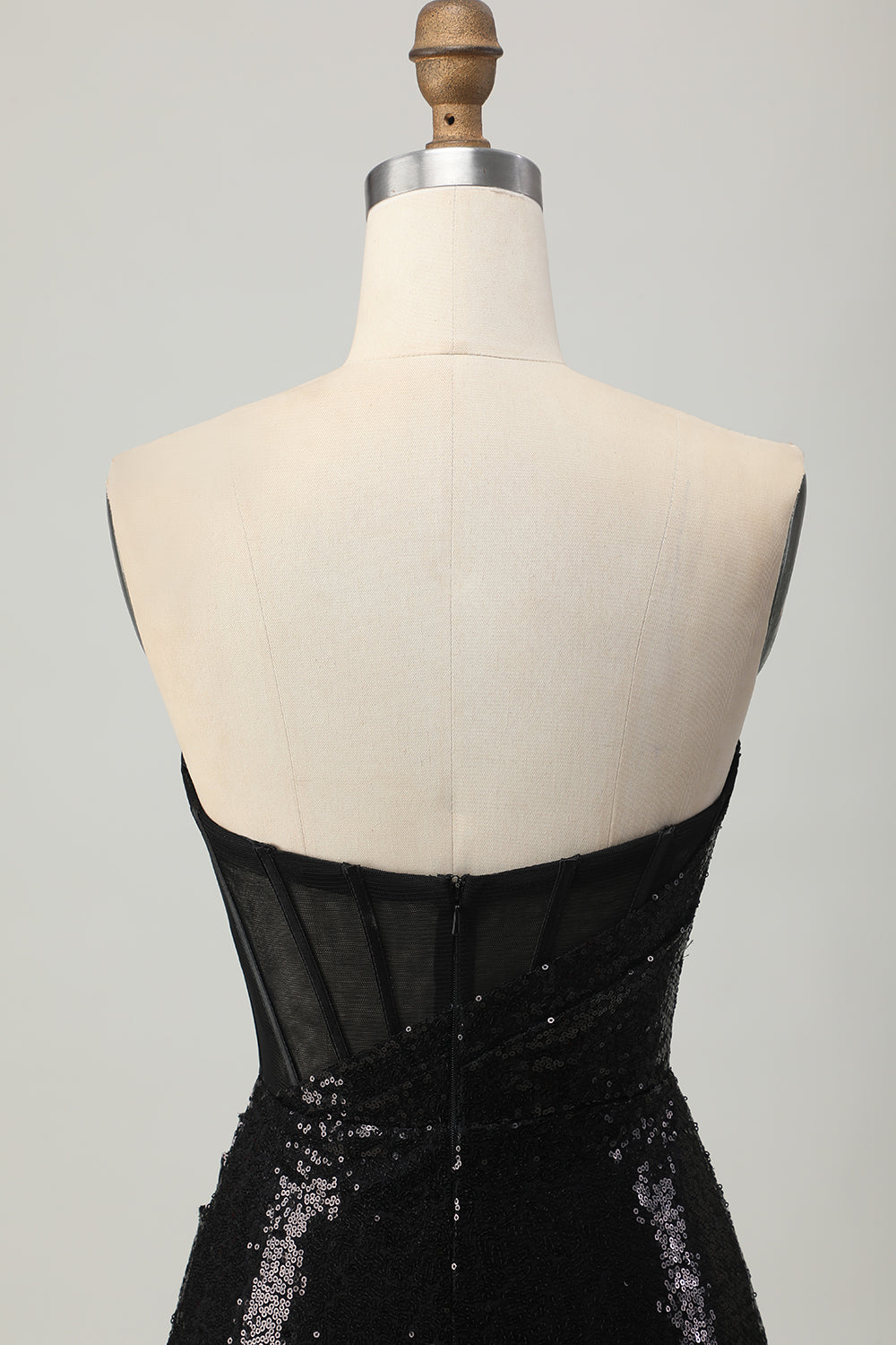 Sparkly Black Sequins Sweetheart Backless Tight Short Prom Dress