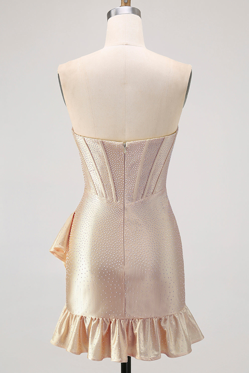 Sparkly Yellow Sweetheart Corset Short Cocktail Dress with Beading