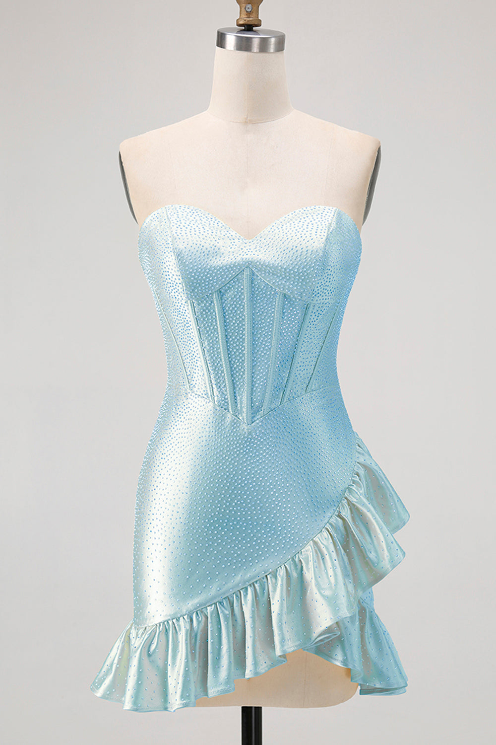 Sparkly Yellow Sweetheart Corset Short Cocktail Dress with Beading