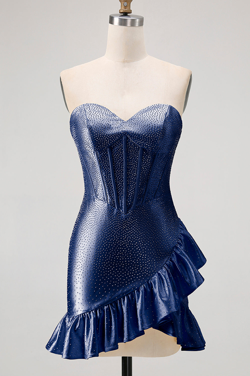 Sparkly Yellow Sweetheart Corset Short Cocktail Dress with Beading