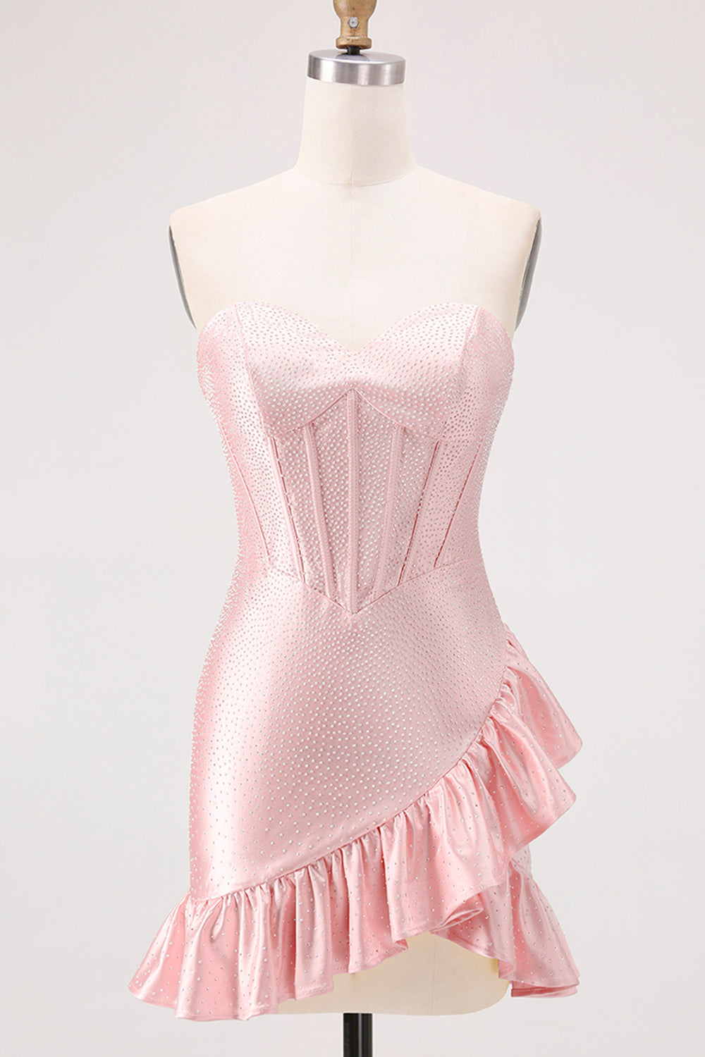 Sparkly Yellow Sweetheart Corset Short Cocktail Dress with Beading