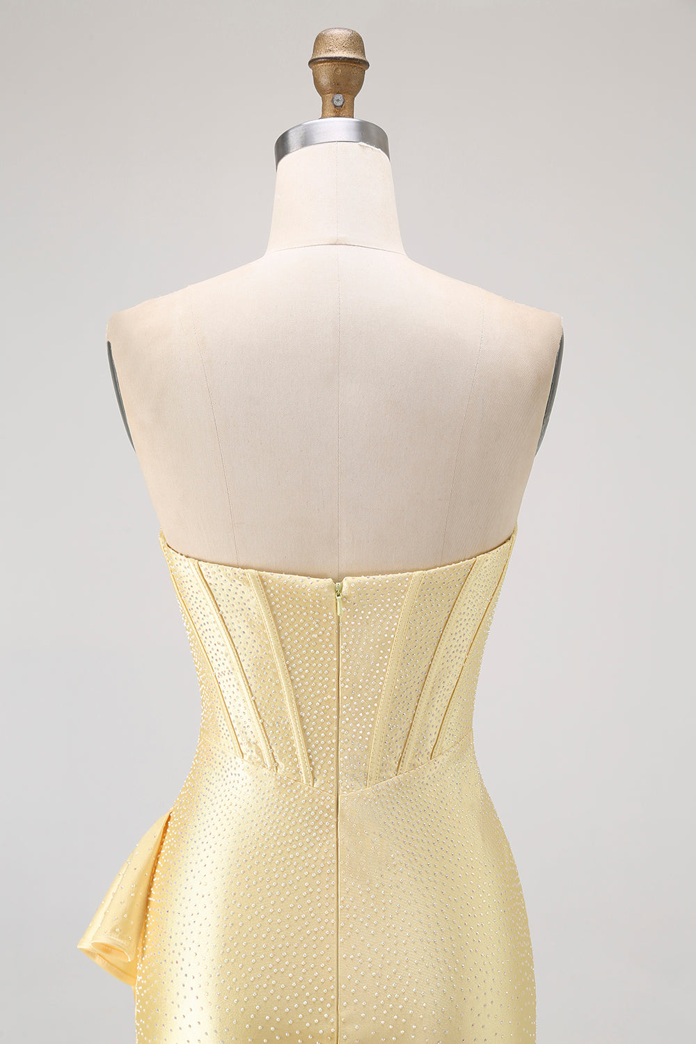 Sparkly Yellow Sweetheart Corset Short Cocktail Dress with Beading