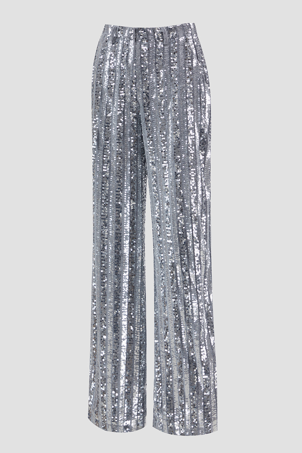 Sparkly Sequin Silver 2 Piece Peak Lapel Women Prom Suits