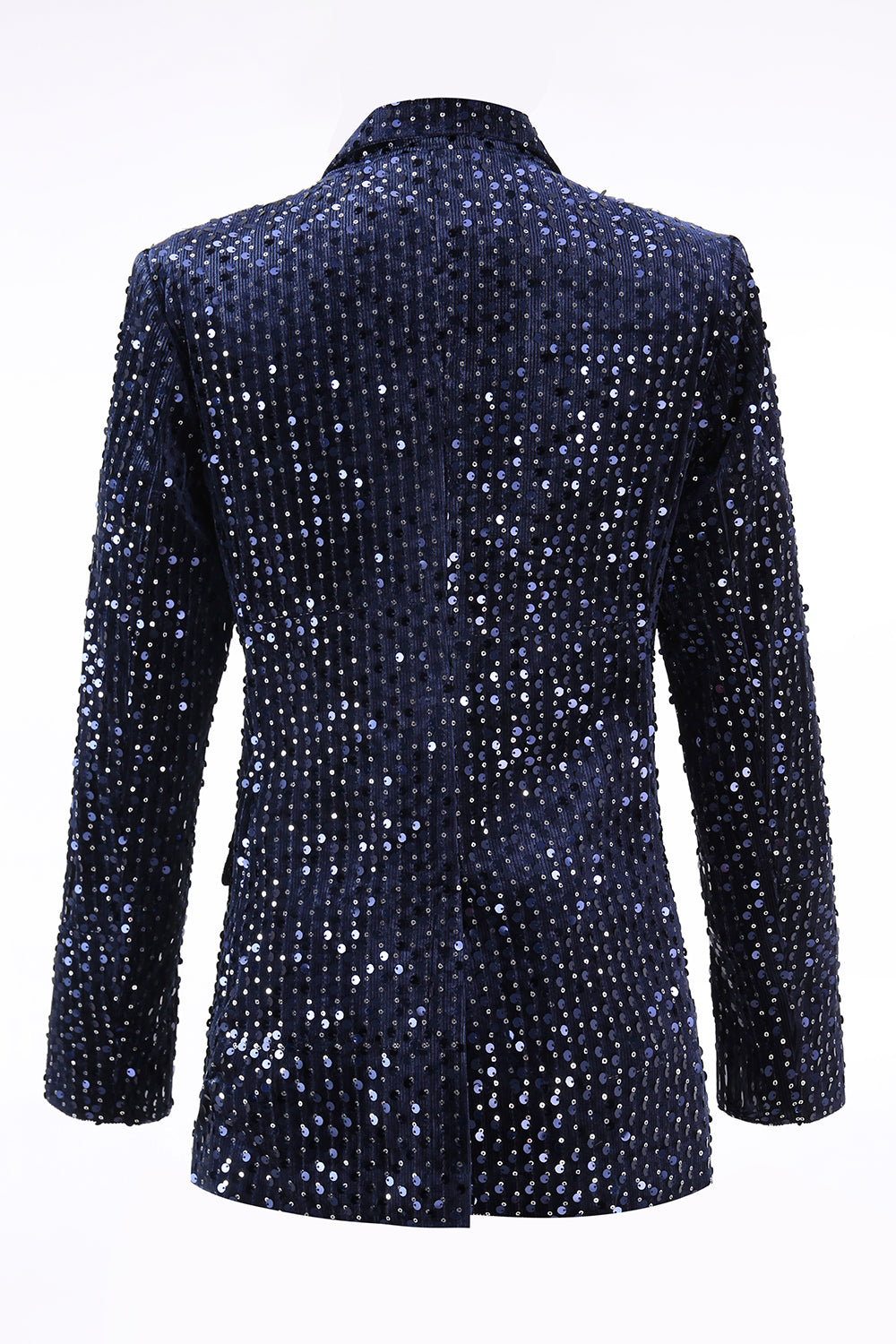 Sparkly Navy 2 Piece Double Breasted Sequin Women Prom Suits