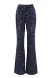 Sparkly Navy 2 Piece Double Breasted Sequin Women Prom Suits