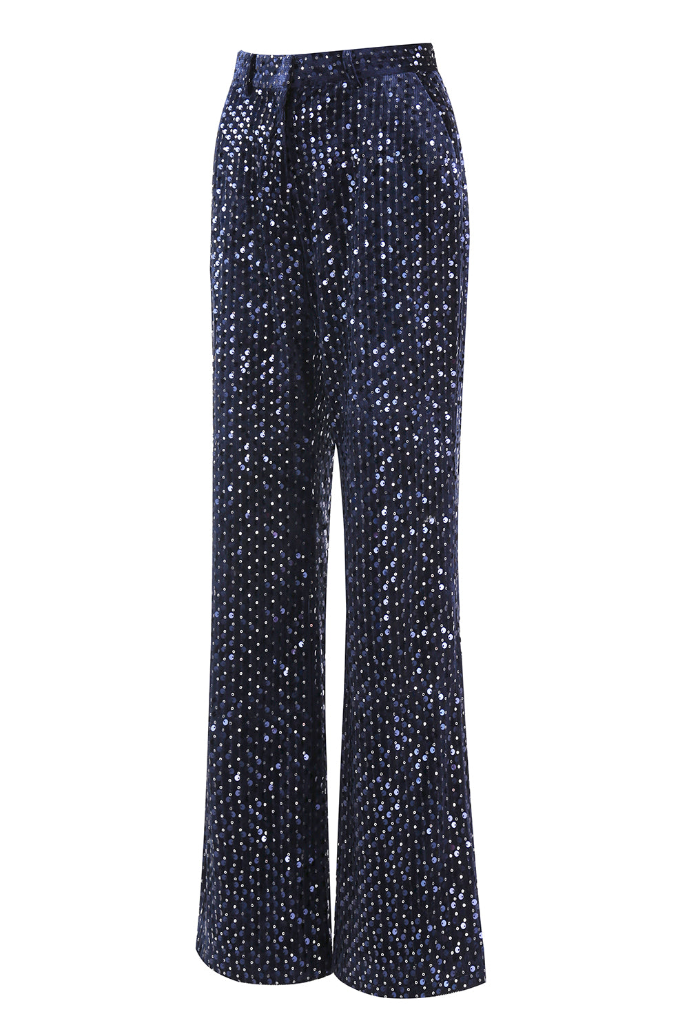 Sparkly Navy 2 Piece Double Breasted Sequin Women Prom Suits