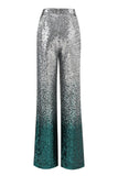Sparkly Silver and Peacock Sequin 2 Piece Women Prom Suits