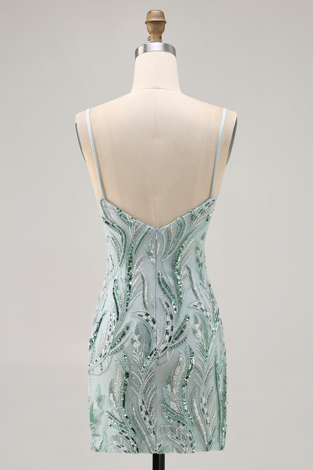 Sparkly Green Beaded Tight Short Cocktail Dress with Sequins