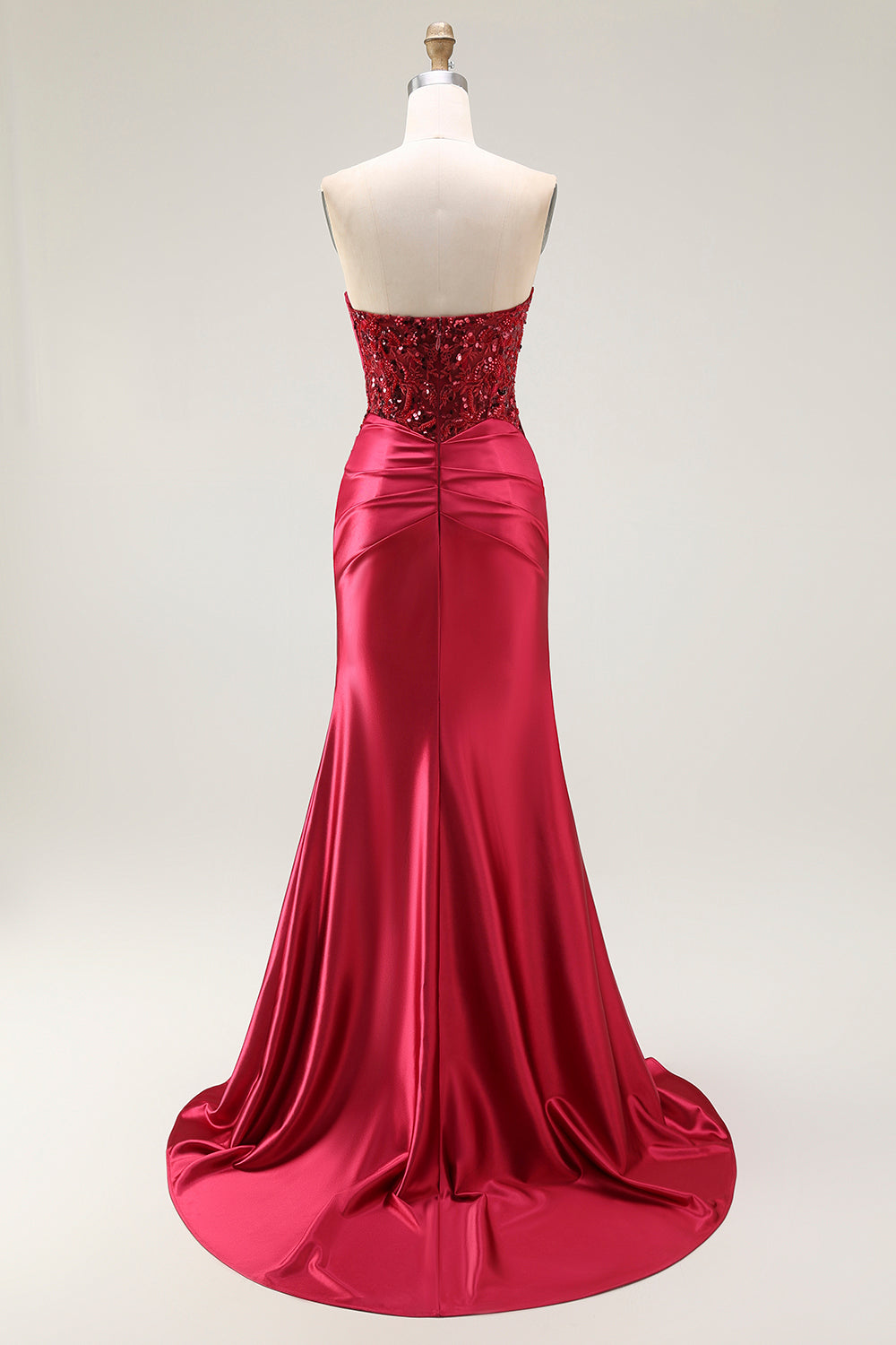 Sparkly Red Mermaid Sweetheart Long Prom Dress with Sequins