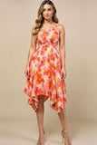 Sunset One Shoulder High-Low Summer Wedding Guest Dress with Ruffles