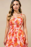 Sunset One Shoulder High-Low Summer Wedding Guest Dress with Ruffles