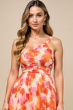 Sunset One Shoulder High-Low Summer Wedding Guest Dress with Ruffles