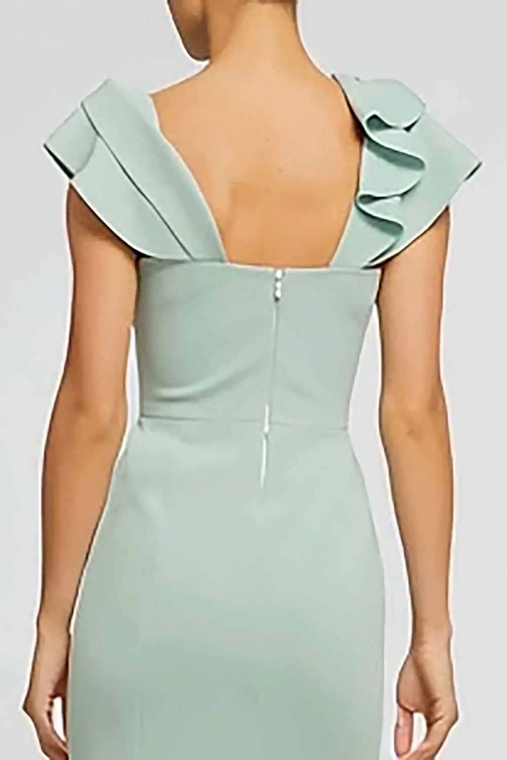 Mint Green Mermaid Boat Neck Long Formal Dress with 3D Flower