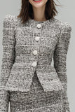 Grey 2 Piece Single Breasted Tweed Outfits