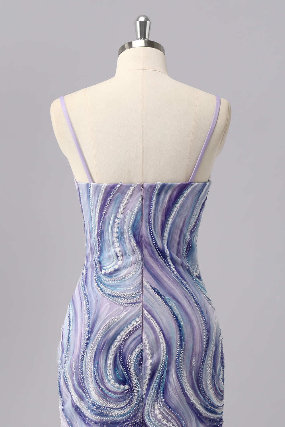 Sparkly Lilac Tight Short Cocktail Dress with Beading