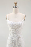 Sparkly Tight Floral Short Little White Dress with Beading