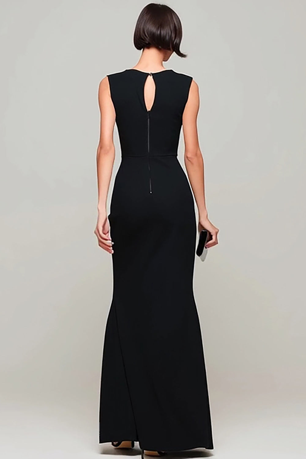 Cabernet Mermaid Boat Neck Long Formal Dress