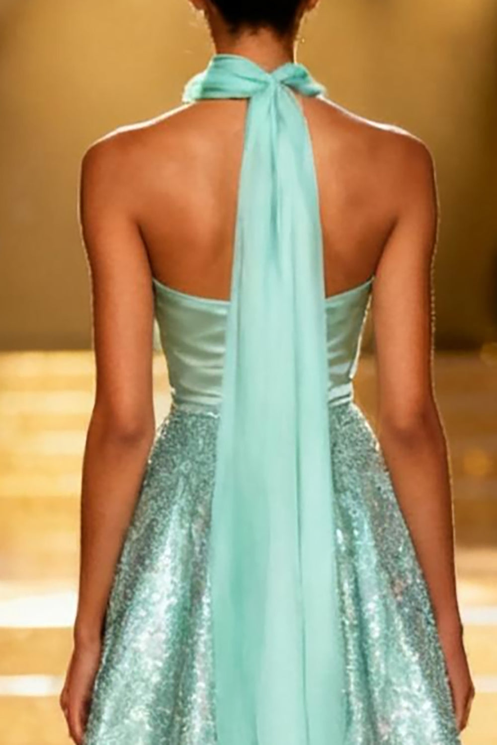 Sparkly Mint Green Strapless A Line Sequin Long Pageant Dress