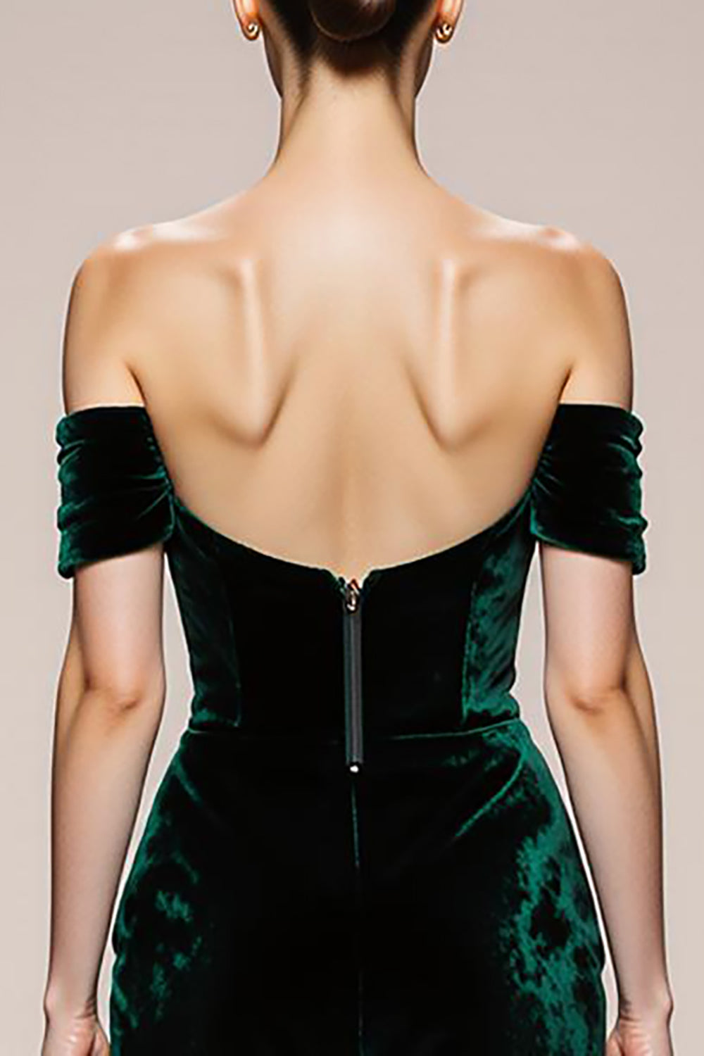 Simple Dark Green Mermaid Velvet Long Formal Dress