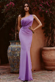 Tahiti Satin Mermaid One Shoulder Long Formal Dress
