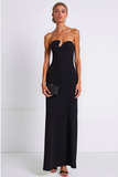 Black Sheath Strapless Long Formal Dress