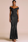 Sparkly Black Mermaid Sequin Maxi Formal Dress