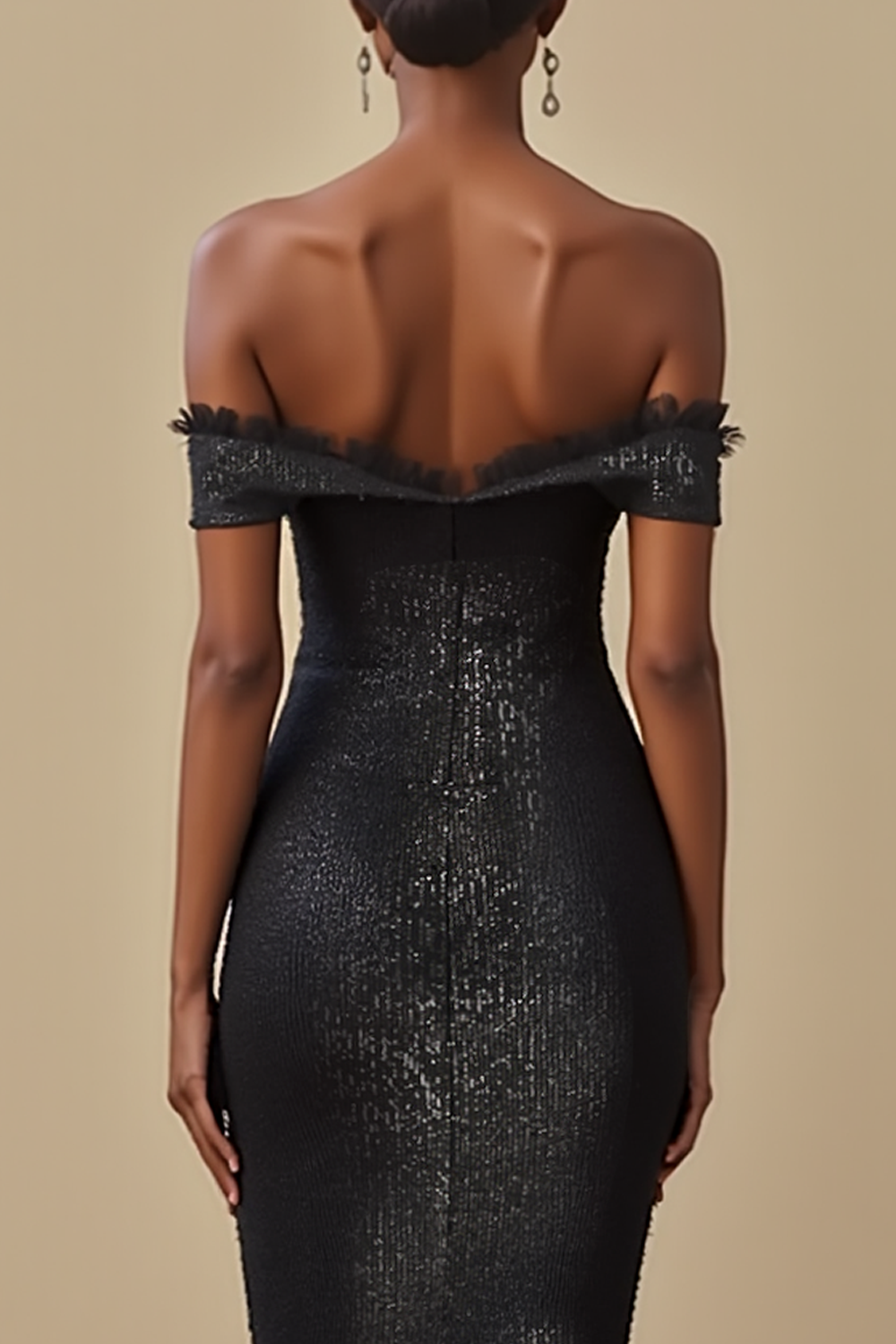 Sparkly Black Mermaid Sequin Maxi Formal Dress