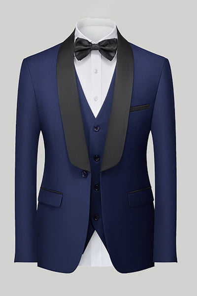Formal Burgundy Slim Fit 3 Piece Shawl Lapel Groomsmen Suit