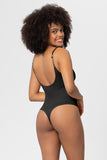 Black Bodycon Seamless Tube Top Waist T-string jumpsuit Shapewear
