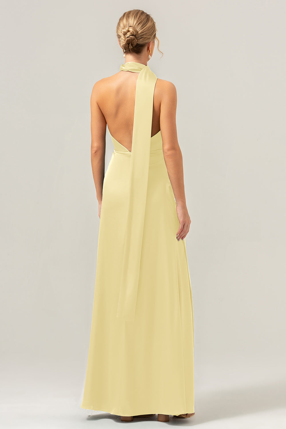 Burgundy Sheath V-Neck Satin Bridesmaid Guest Dress with Slit