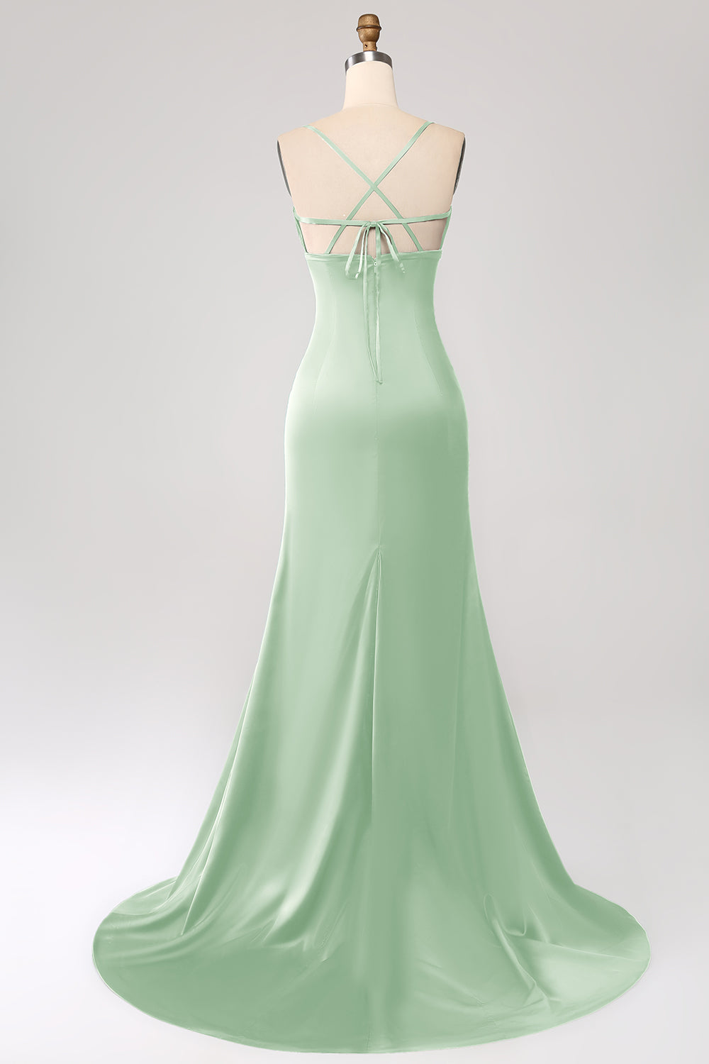 Dusty Rose Sheath Spaghetti Straps Long Prom Dress With Slit