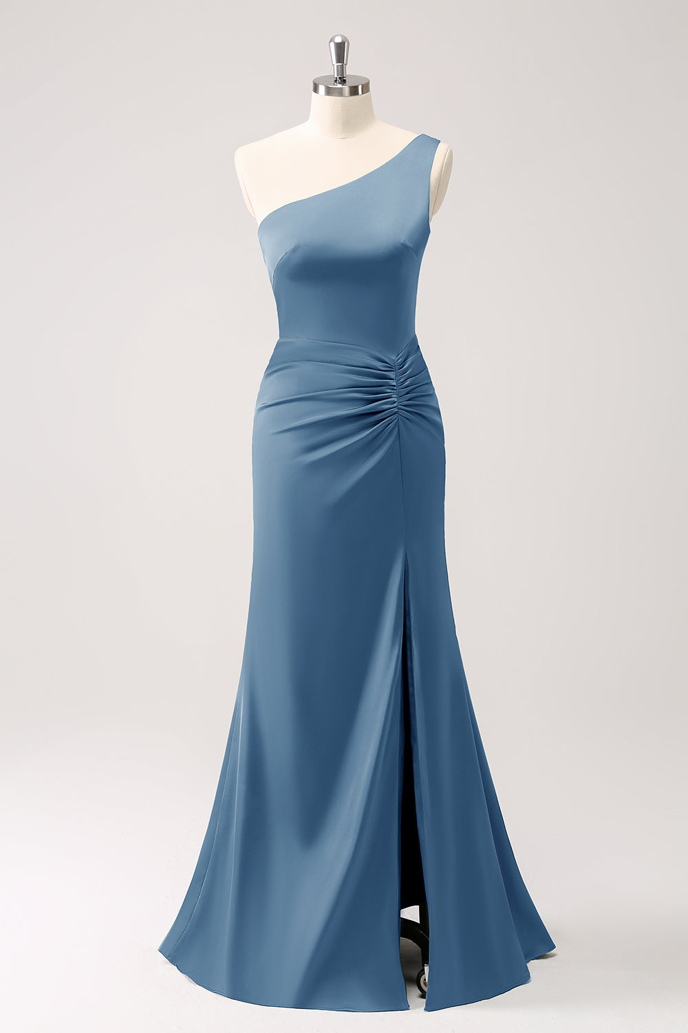 Terracotta Mermaid Backless Bridesmaid Dress with Slit