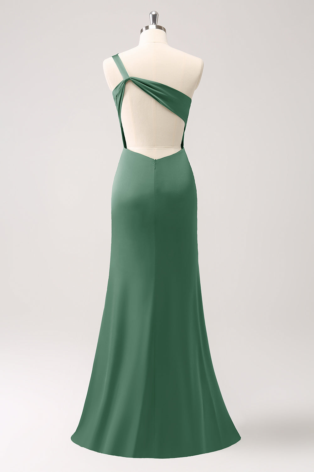 Terracotta Mermaid Backless Bridesmaid Dress with Slit