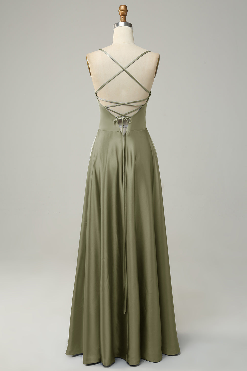 Dusty Rose Halter A Line Long Bridesmaid Dress