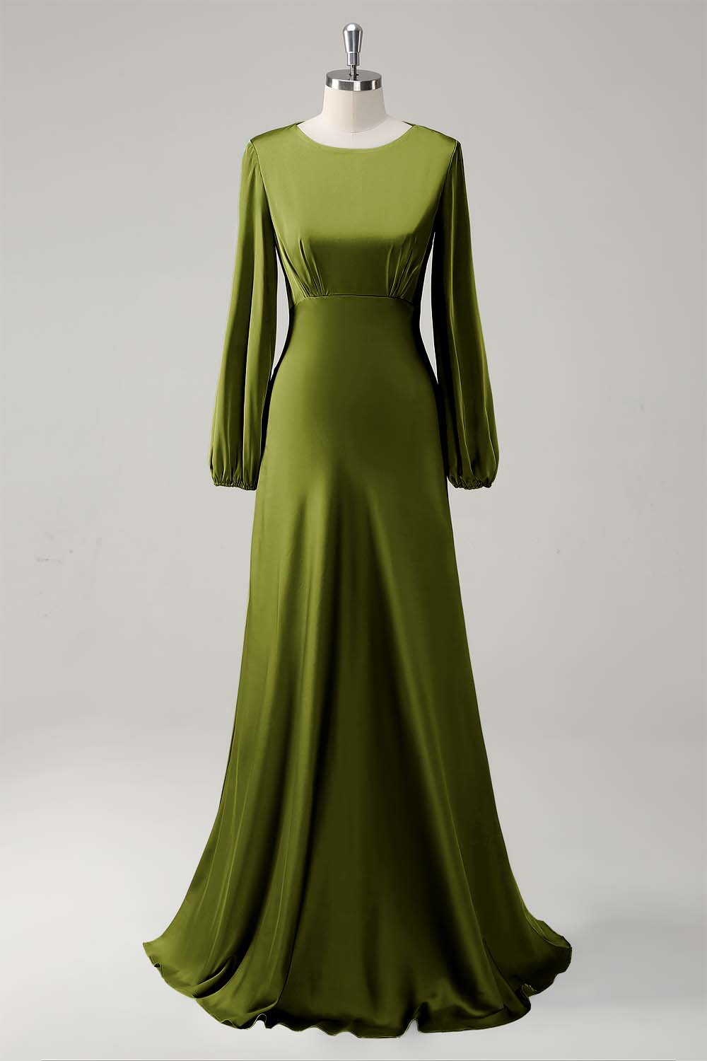 Wisteria Long Sleeves A-Line Satin Bridesmaid Dress