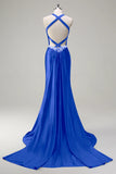 Dusty Sage V-Neck Mermaid Chiffon Bridesmaid Dress with Ruffles