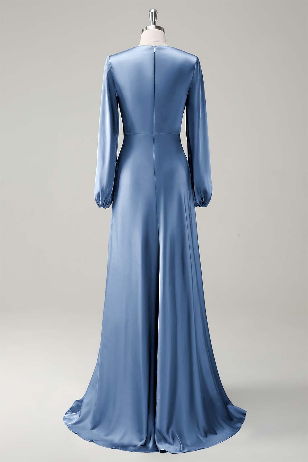 Wisteria Long Sleeves A-Line Satin Bridesmaid Dress