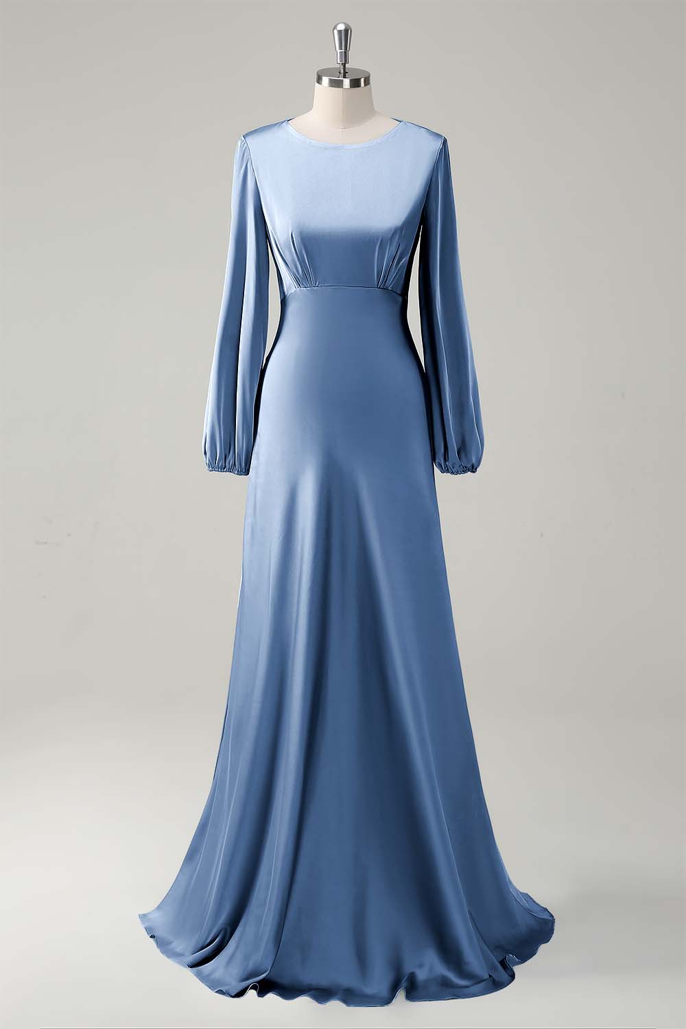 Wisteria Long Sleeves A-Line Satin Bridesmaid Dress