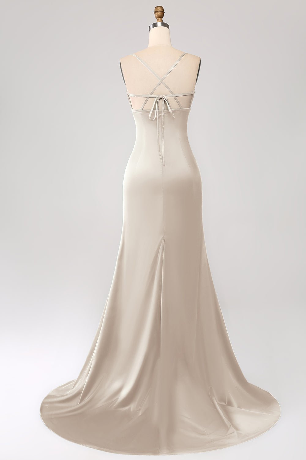 Dusty Rose Sheath Spaghetti Straps Long Prom Dress With Slit
