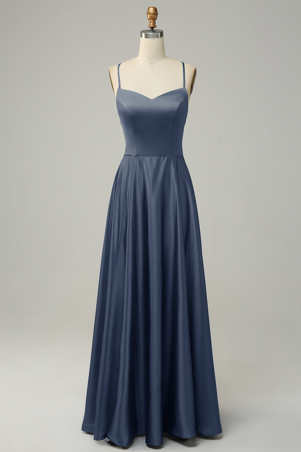 Dusty Rose Halter A Line Long Bridesmaid Dress